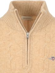 Gant Halfzip Lambswool Sweater Cable Beige