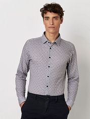 Desoto Shirt Print Floral Blue Beige