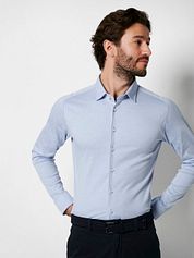 Desoto Non Iron Shirt Kent Melange Light Blue