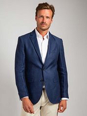 Suitable Blazer Linen Panama Navy