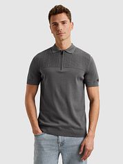 Cast Iron Half-Zip Polo Shirt Structure Anthracite