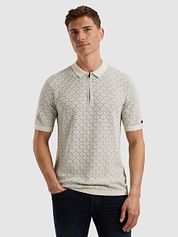Cast Iron Half-Zip Polo Shirt Structure Ecru