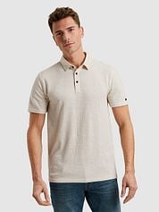 Cast Iron Polo Shirt Jacquard Print Ecru