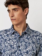 Desoto Shirt Denim Floral Blue