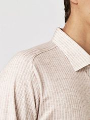 Desoto Shirt Kent Monochrome Stripes Beige