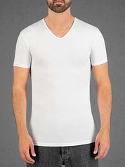 Garage Stretch Basic White V-Neck