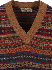 William Lockie Spencer Fairisle Lambswool Savannah Brown