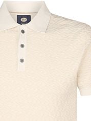 Petrol Knitted Polo Shirt Oceanstone Ecru