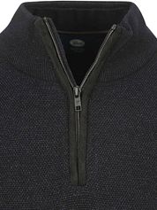 Petrol Half Zip Pullover Melange Navy