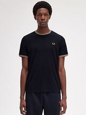 Fred Perry M1588 Twin Tipped T Shirt Navy