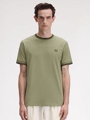 Fred Perry M1588 Twin Tipped T Shirt Green