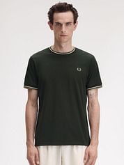 Fred Perry M1588 Twin Tipped T Shirt Dark Green
