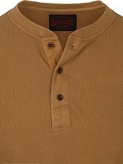 Superdry Pullover Henley Waffle Washed Camel