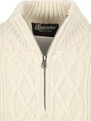 Superdry Half Zip Pullover Jacob Cable Ecru