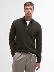 Barbour Half Zip Pullover Wool Olive