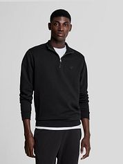 Lyle & Scott Half Zip Pullover Tonal Black