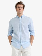 McGregor Shirt Linen Blend Light Blue