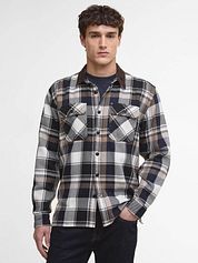 Barbour Overshirt Plaid Grasmoor Navy