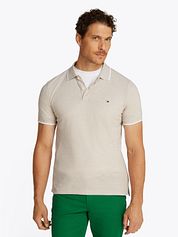 Tommy Hilfiger Linen Piqué Polo Shirt Beige