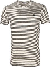 No Excess T Shirt Stripes Yarn Dye Beige