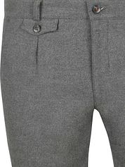 Suitable Chino Pico Pleat Flanel Grey