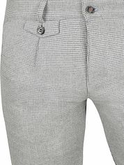 Suitable Chino Pico Pleat Flanel Print Grey