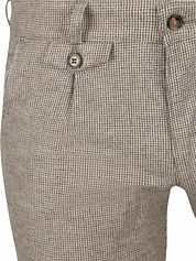 Suitable Chino Pico Pleat Flanel Print Beige