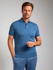 Suitable Polo Shirt Merino Wool Blue