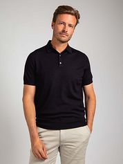 Suitable Polo Shirt Merino Wool Navy