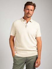 Suitable Heavy Knitted Polo Shirt Raw Ecru