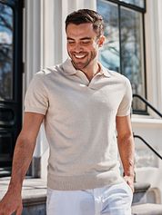 Suitable Polo Shirt Riva Linen Ecru