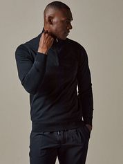 Profuomo Half Zip Pullover Luxury Navy 