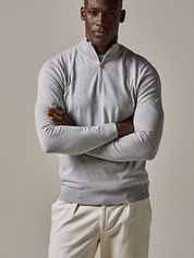 Profuomo Half Zip Pullover Luxury Grey