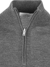 Profuomo Half Zip Pullover Merino Wool Grey