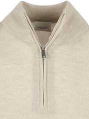 Profuomo Half Zip Pullover Merino Wool Beige 