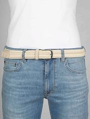 Profuomo Waxed Braided Belt Ecru