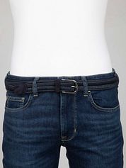 Profuomo Waxed Braided Belt Navy