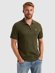 PME Legend Half-Zip Polo Shirt Interlock Olive Green