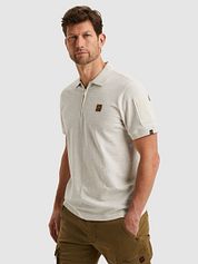 PME Legend Half-Zip Polo Shirt Piqué Interlock Ecru