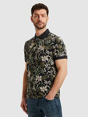 PME Legend Polo Shirt Piqué Print Navy