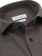Profuomo Shirt Peached Twill Flanel Brown