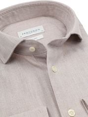 Profuomo Shirt Peached Herringbone Flanel Beige