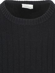 Profuomo Pullover Rib Wool Blend Navy 