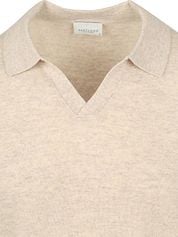 Profuomo Longsleeve Polo Shirt Wool Blend Sand 