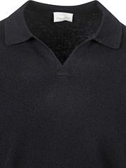 Profuomo Longsleeve Polo Shirt Wool Blend Navy 