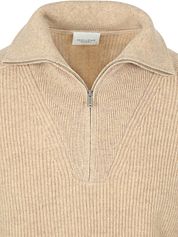 Profuomo Half Zip Pullover Wool Sand