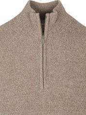Profuomo Half Zip Pullover Wool Blend Sand