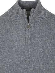 Profuomo Half Zip Pullover Wool Blend Blue