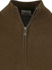 Profuomo Half Zip Pullover Structure Dark Green