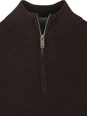 Profuomo Half Zip Pullover Structure Brown